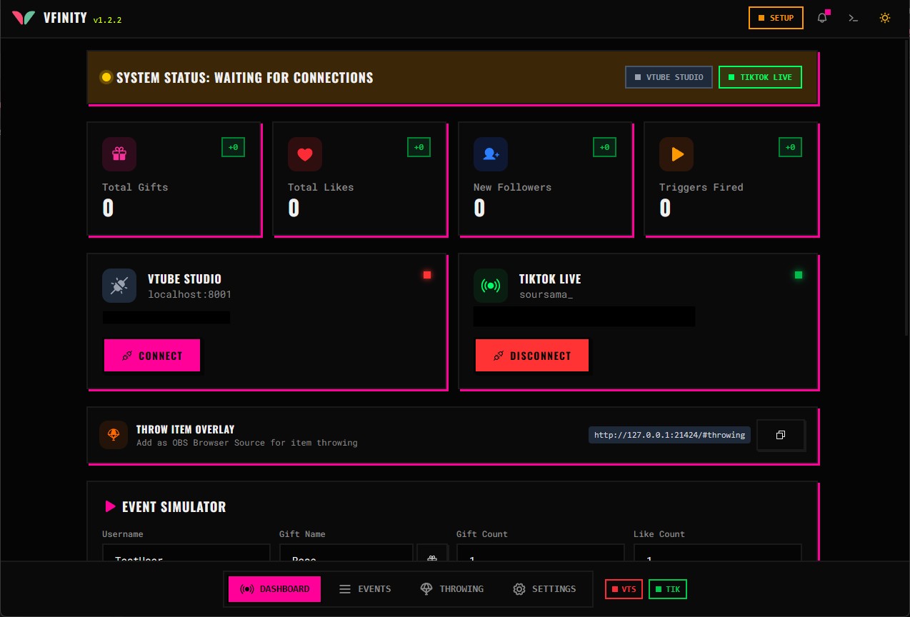 Vfinity dashboard