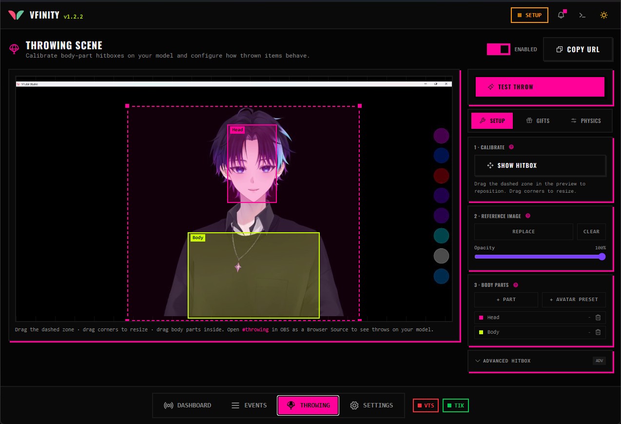 Throwing editor